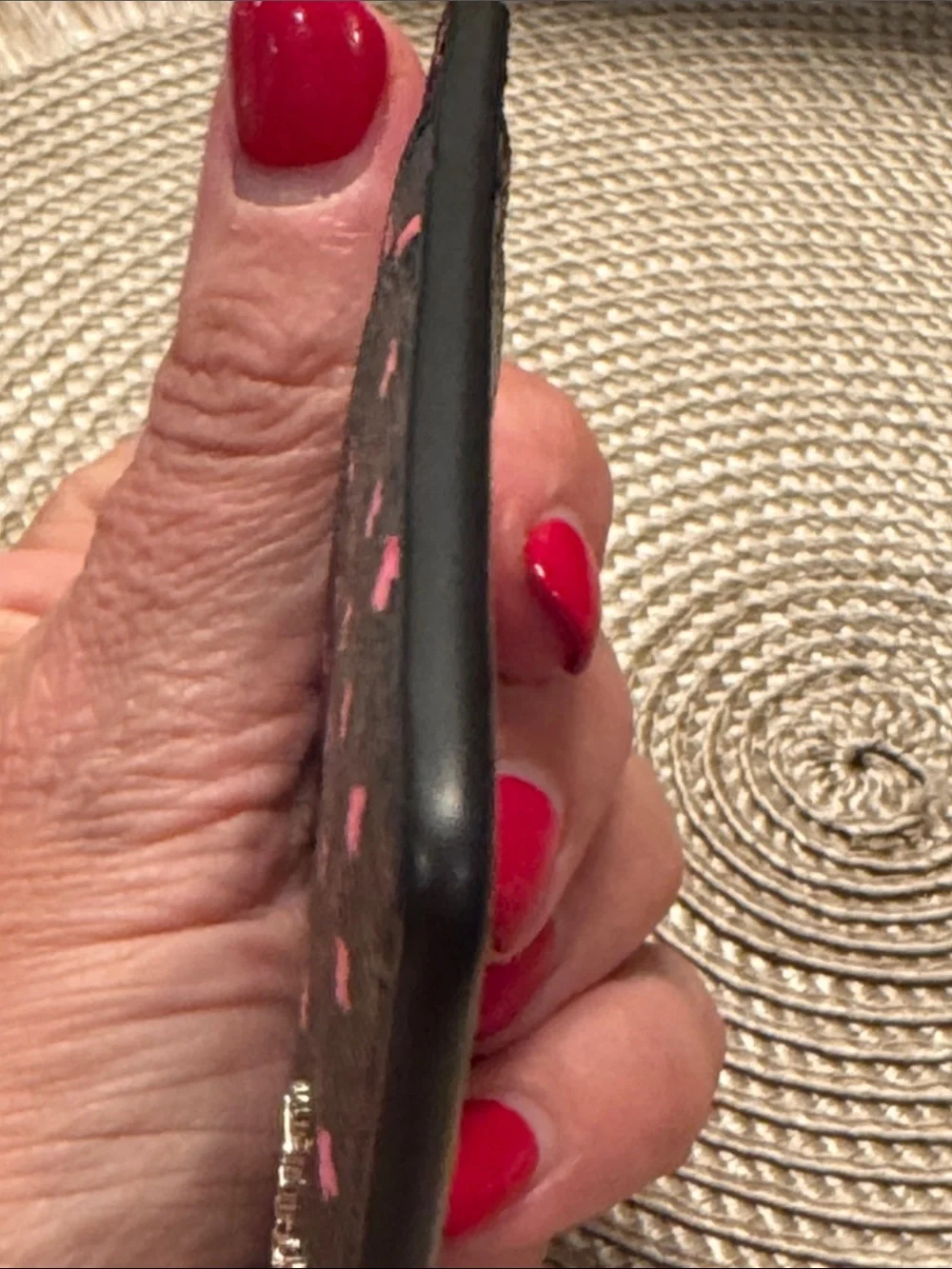 Kate Spade Black Card Case with Pink Floral Print NWOT